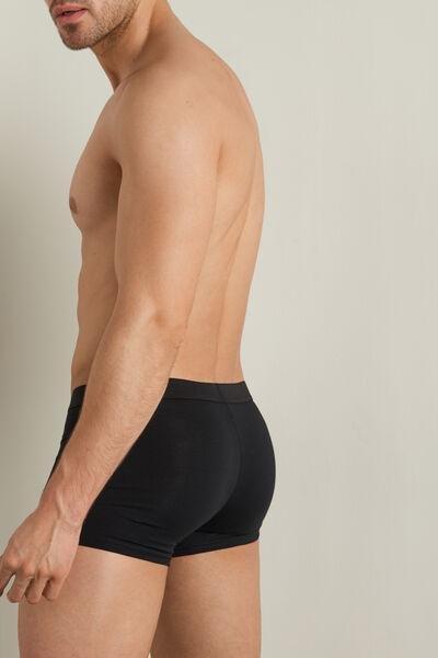 Black Stretch Cotton Boxer Brief, , large image number 4