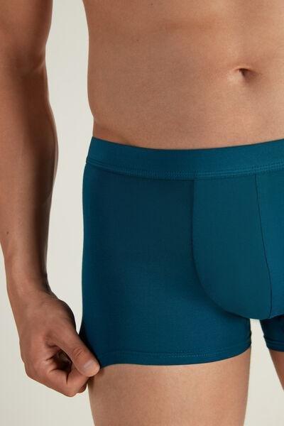 Navy Teal Stretch Cotton Boxer Brief, 5701_058V, large image number 3