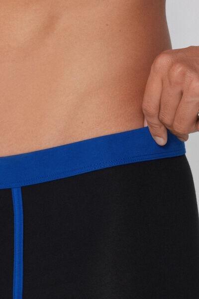Black / Blue Basic Two-Tone Cotton Boxers, , large image number 2