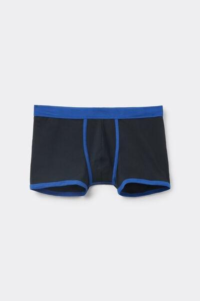 Black / Blue Basic Two-Tone Cotton Boxers, , large image number 3