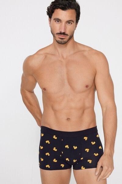 Navy Printed Stretch Cotton Boxers, 5701_365Z, large image number 0