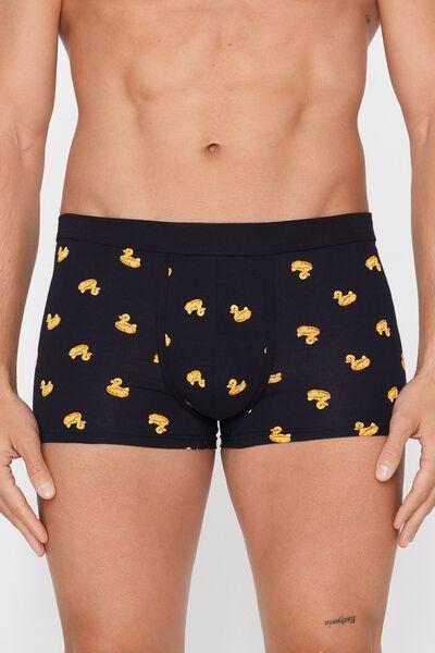 Navy Printed Stretch Cotton Boxers, 5701_365Z, large image number 1