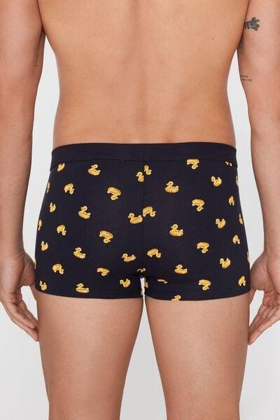 Navy Printed Stretch Cotton Boxers, 5701_365Z, large image number 2
