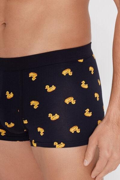 Navy Printed Stretch Cotton Boxers, 5701_365Z, large image number 3