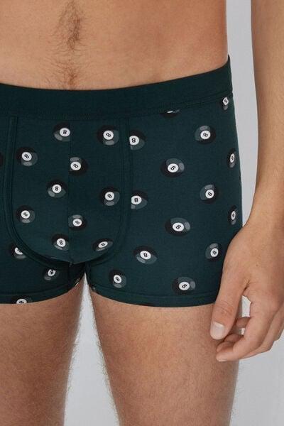 Black Billiard Printed Stretch Cotton Boxers, 5701_801Y, large image number 1