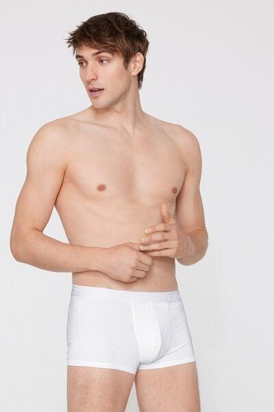 White Elastic Microfibre Boxers, White, large image number 0