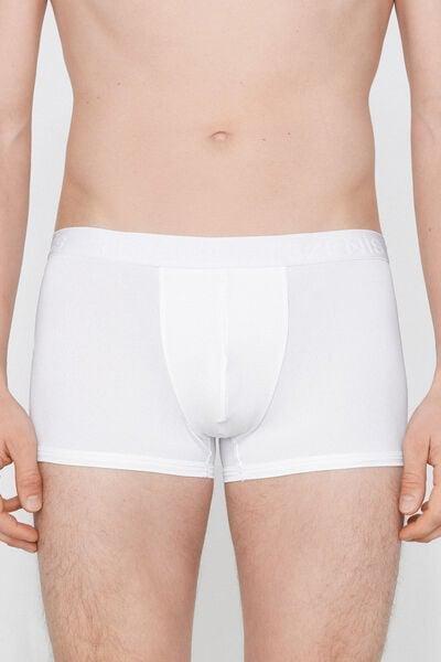 White Elastic Microfibre Boxers, White, large image number 1