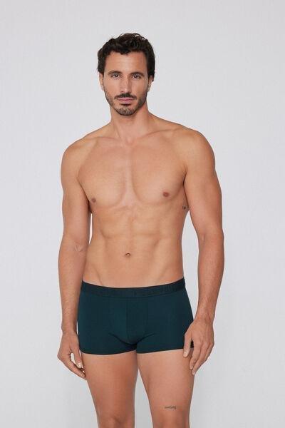 Navy Elastic Microfibre Boxers, , large image number 1