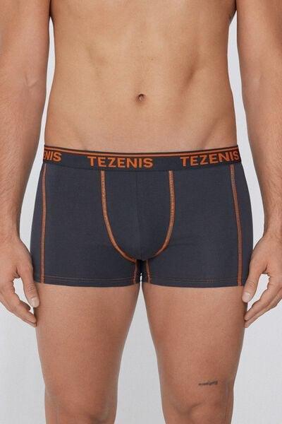 Black Contrasting Seams Cotton Boxers, 5701_539Y, large image number 1