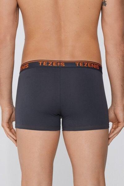 Black Contrasting Seams Cotton Boxers, 5701_539Y, large image number 2