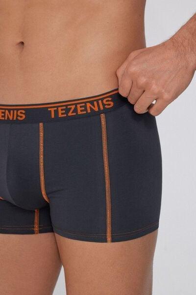 Black Contrasting Seams Cotton Boxers, 5701_539Y, large image number 3