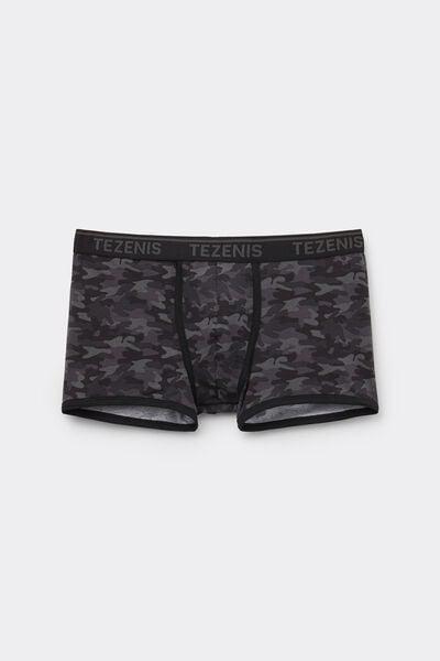 Black Camouflage Print Cotton Boxers, 5701_036Z, large image number 4