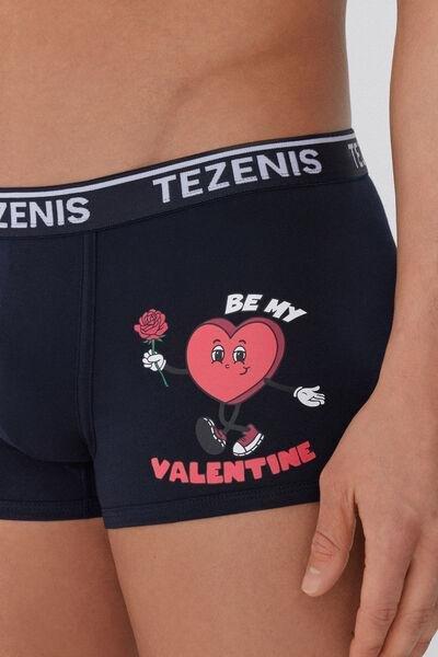 Navy Printed Contrasting Trim Boxers, , large image number 3