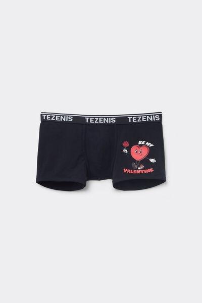 Navy Printed Contrasting Trim Boxers, , large image number 4