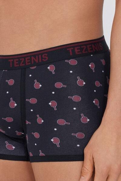 NERO STAMPA PING PONG Printed Cotton Boxers with Contrasting Trim and Logo, , large image number 3