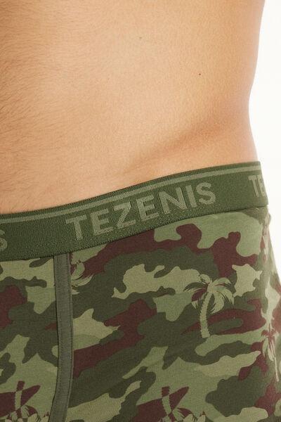 Khaki Printed Cotton Logo Boxers, , large image number 3