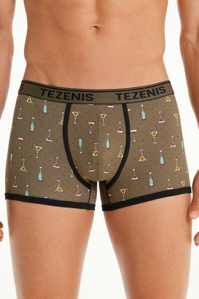 Brown Printed Cotton Boxers, , large image number 0