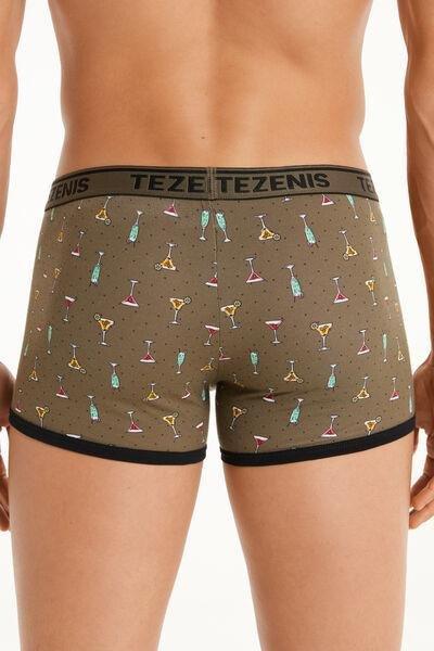 Brown Printed Cotton Boxers, , large image number 2