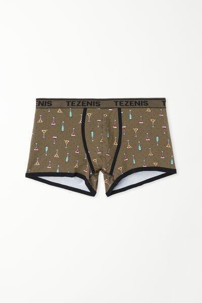 Brown Printed Cotton Boxers, , large image number 4