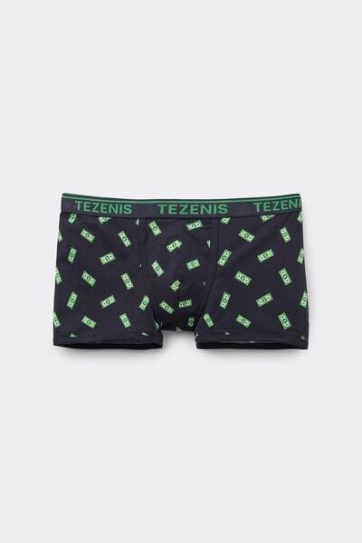 DEEP BLUE ST.SOLDI Printed Cotton Boxers with Contrasting Trim and Logo, , large image number 0
