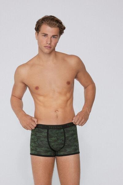 NERO ST.CAMOUFLAGE Printed Cotton Boxers with Contrasting Trim and Logo, , large image number 1