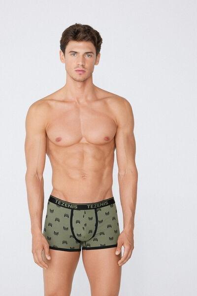 Green Printed Boxers, 5701_929W, large image number 1