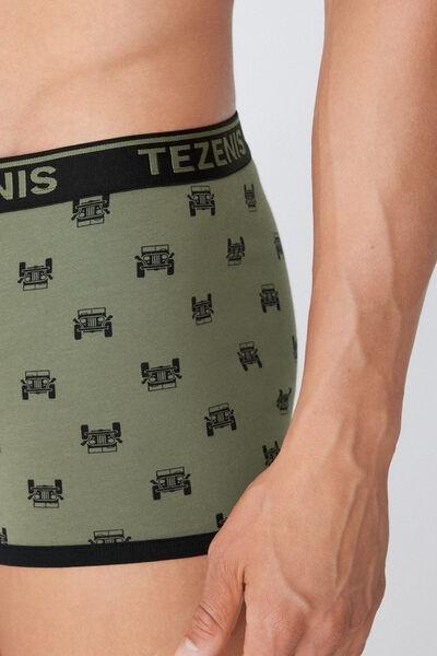 Green Printed Boxers, 5701_929W, large image number 3