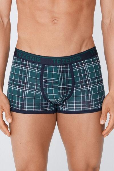 Green Printed Stretch Boxers, , large image number 0