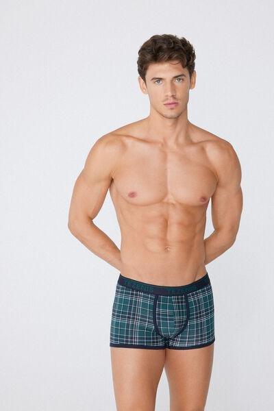 Green Printed Stretch Boxers, , large image number 1