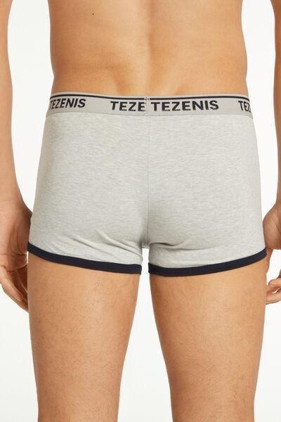 Grey Cotton Contrasting Trim With Logo Boxer, , large image number 2