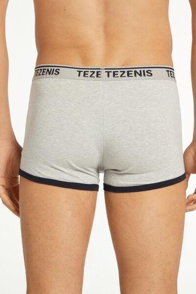 Tezenis Grey Cotton Contrasting Trim With Logo Boxer