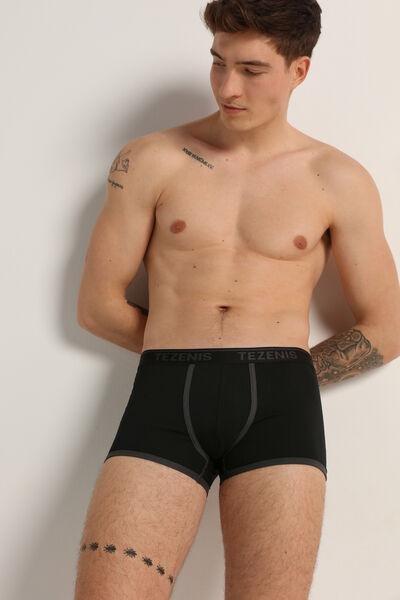 Black Embroidered Boxers, , large image number 0