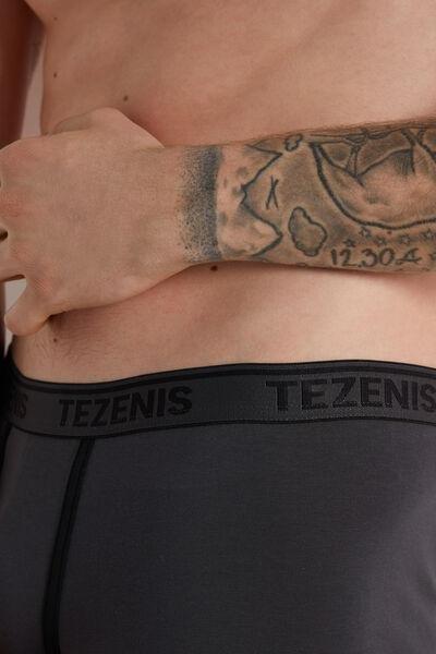Grey Cotton Contrasting Trim With Logo Boxer, 5701_660V, large image number 3