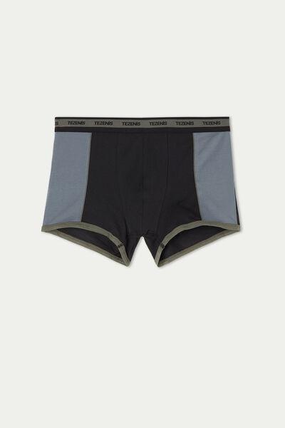 Black Two Tone Cotton Boxers, 5701_243V, large image number 4