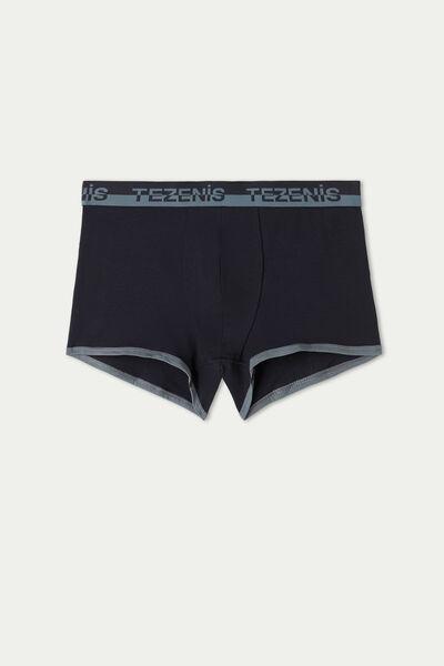 Blue Two Tone Cotton Boxers, 5701_051V, large image number 6