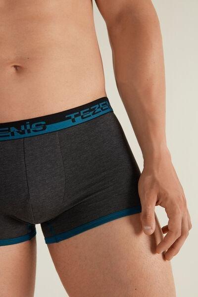 Grey Two Tone Cotton Boxers, , large image number 0