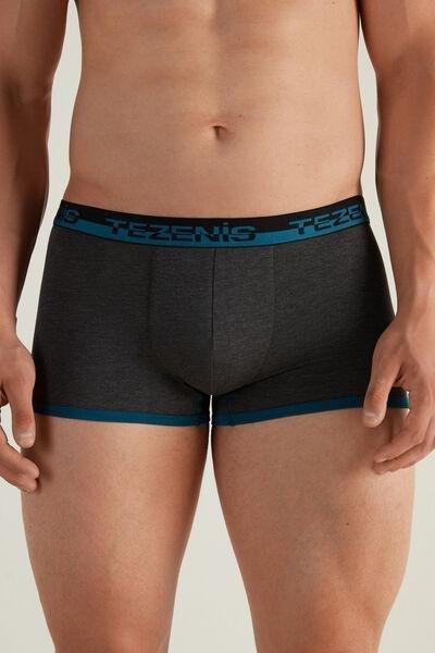 Grey Two Tone Cotton Boxers, , large image number 1