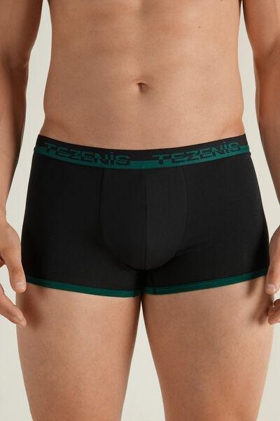 Green Two Tone Cotton Boxers, 5701_244V, large image number 1
