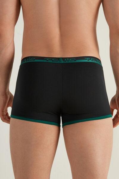 Green Two Tone Cotton Boxers, 5701_244V, large image number 2