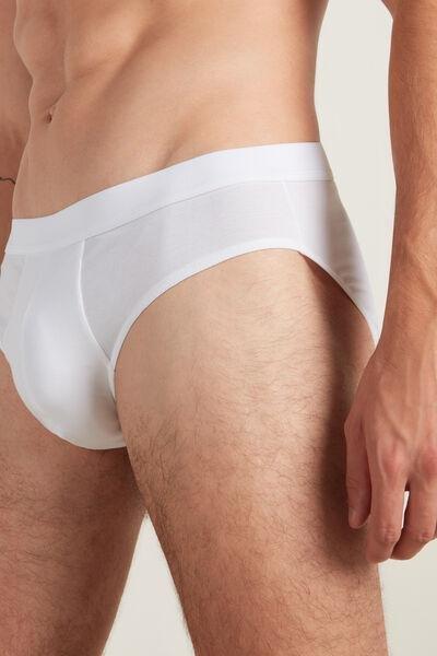 White Stretch Cotton Brief, , large image number 1