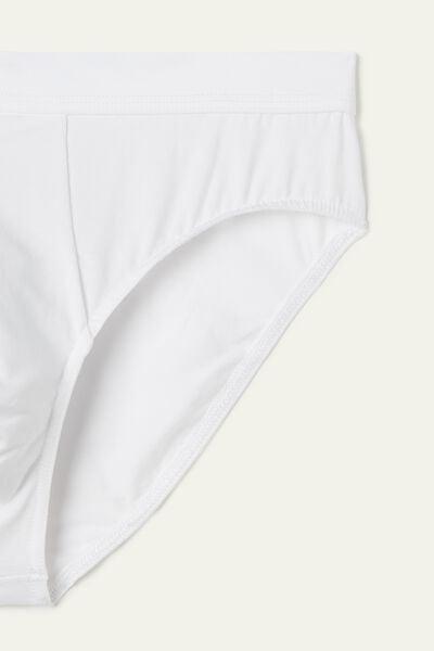 سروال قصير من القطن المطاطي الأبيض ، للرجال, White, large image number 7