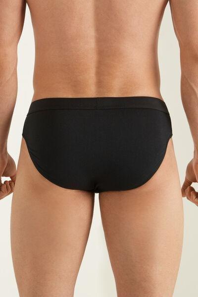 Black Stretch Cotton Brief, , large image number 2