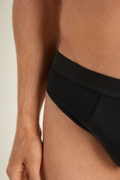 Black Stretch Cotton Brief, , large image number 3