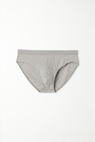 Light Grey Blend Stretch Cotton Brief, Men, , large image number 5