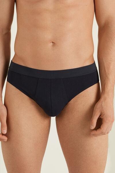 Blue Stretch Cotton Brief, , medium