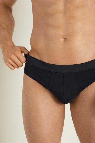 Blue Stretch Cotton Brief, Deep Blue, large image number 3