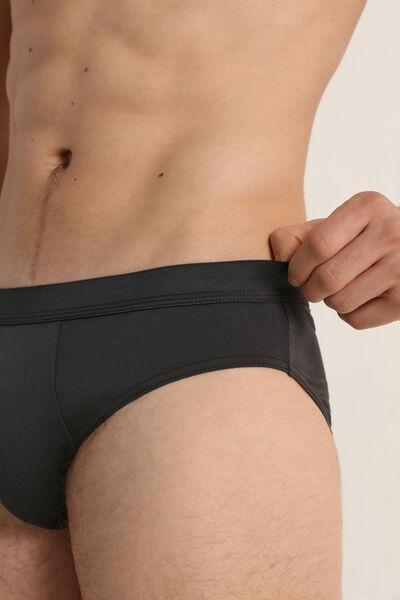 Grey Stretch Cotton Brief, , large image number 3