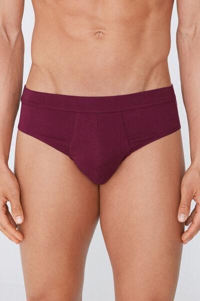 Brown Stretch Cotton Brief, , large image number 0