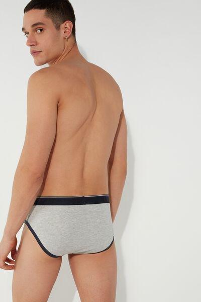 LIGHT GREY BLEND/SKY BLUE Contrast Waistband Briefs, , large image number 2
