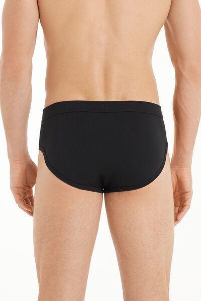 Black Second Skin Lightweight Cotton Briefs, , large image number 2
